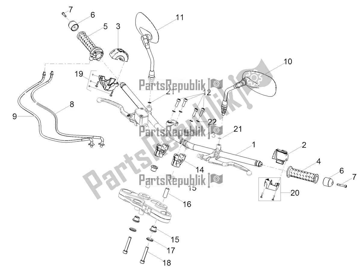 Tutte le parti per il Manubrio - Comandi del Moto-Guzzi V9 Bobber Sport 850 2020