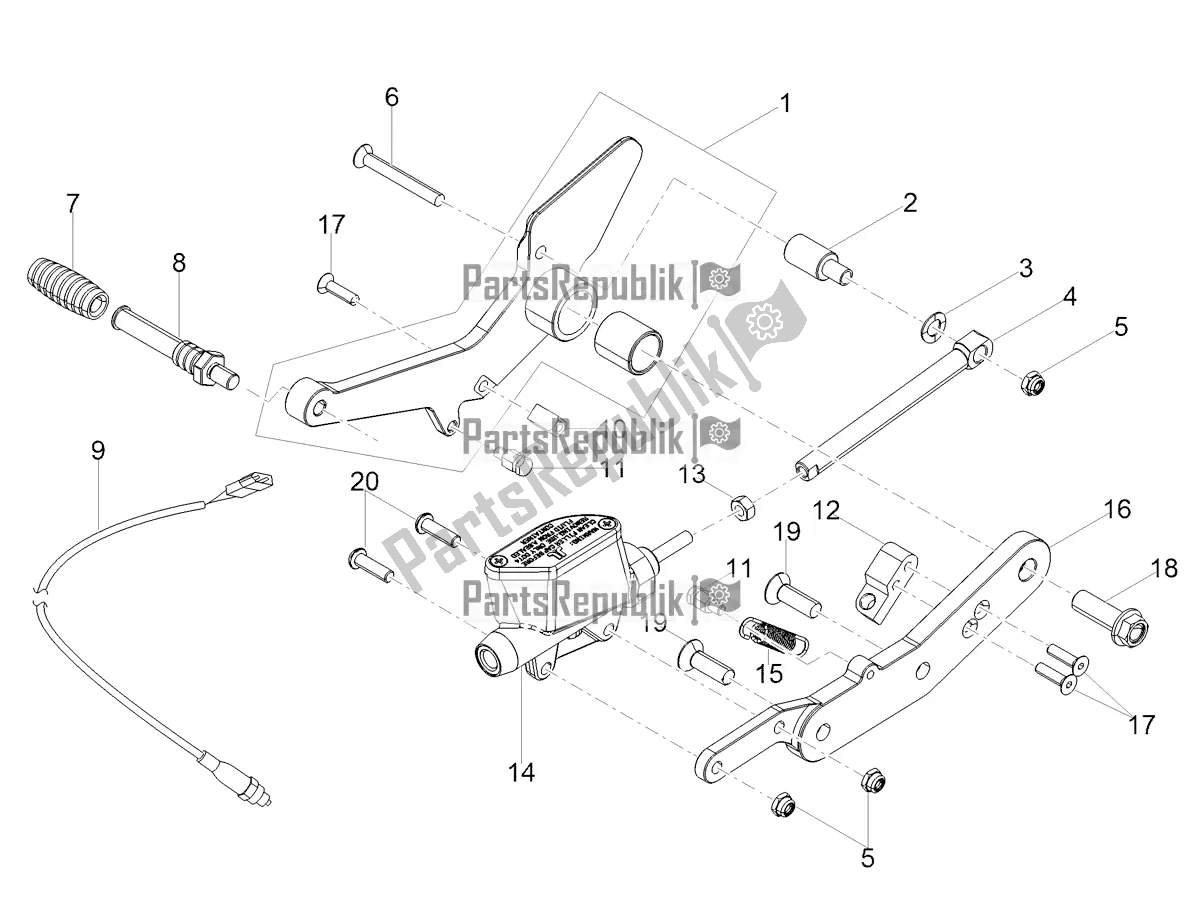 Toutes les pièces pour le Maître-cylindre Arrière du Moto-Guzzi V9 Bobber Sport 850 2020