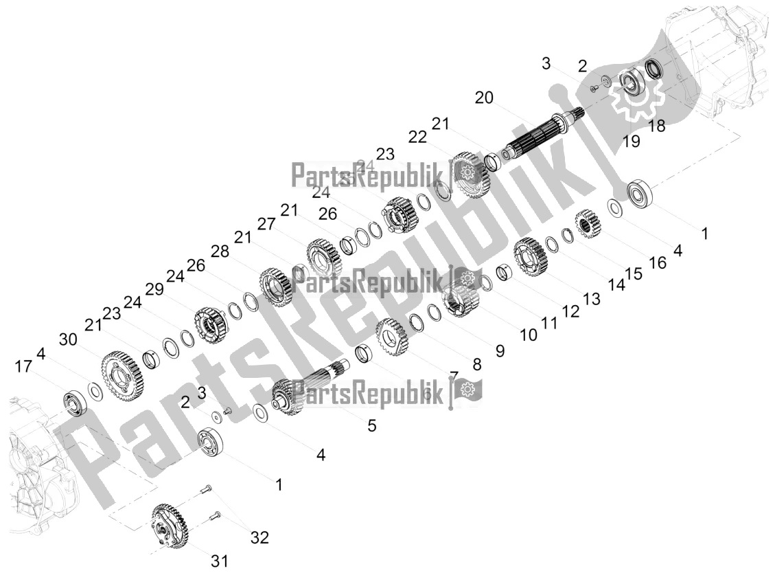 All parts for the Gear Box - Gear Assembly of the Moto-Guzzi V9 Bobber Sport 850 ABS 2018