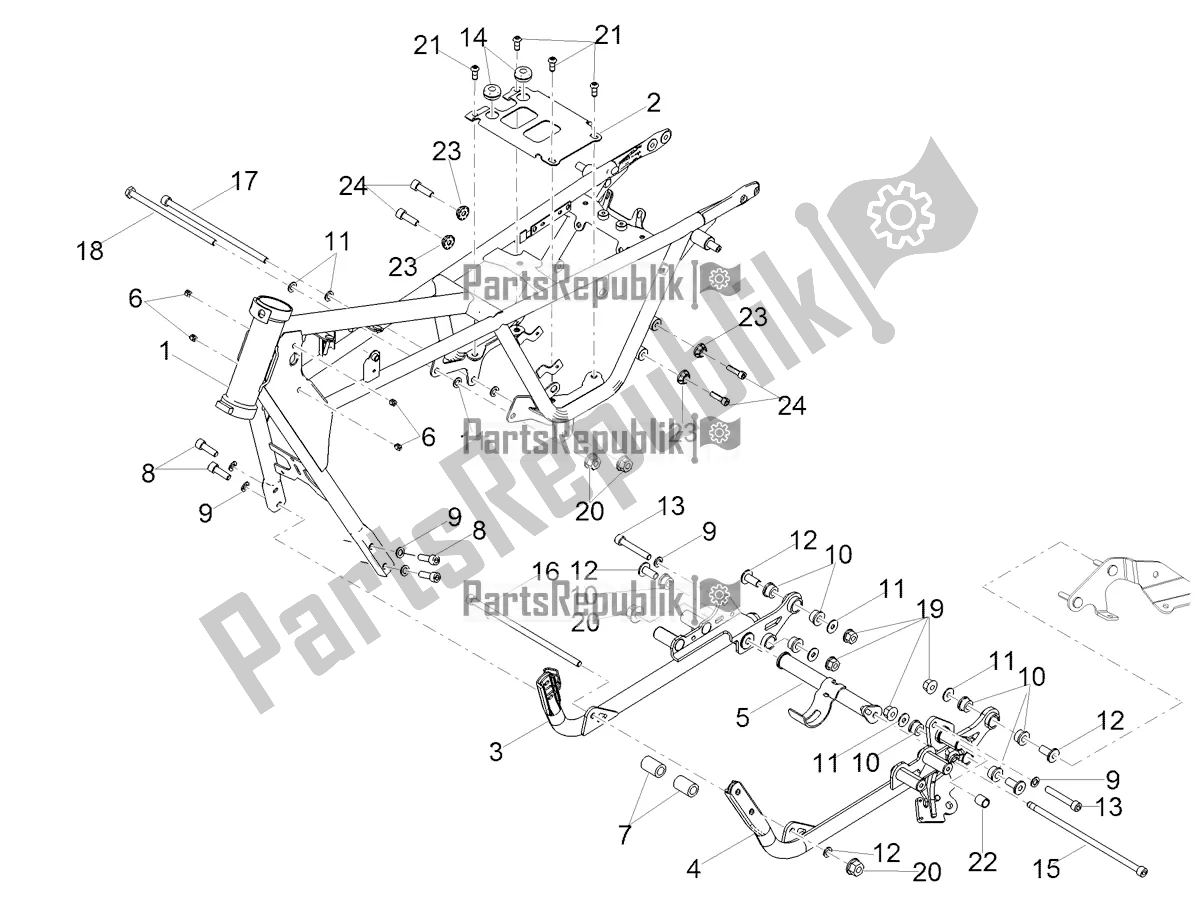 Tutte le parti per il Telaio del Moto-Guzzi V9 Bobber Sport 850 ABS 2019