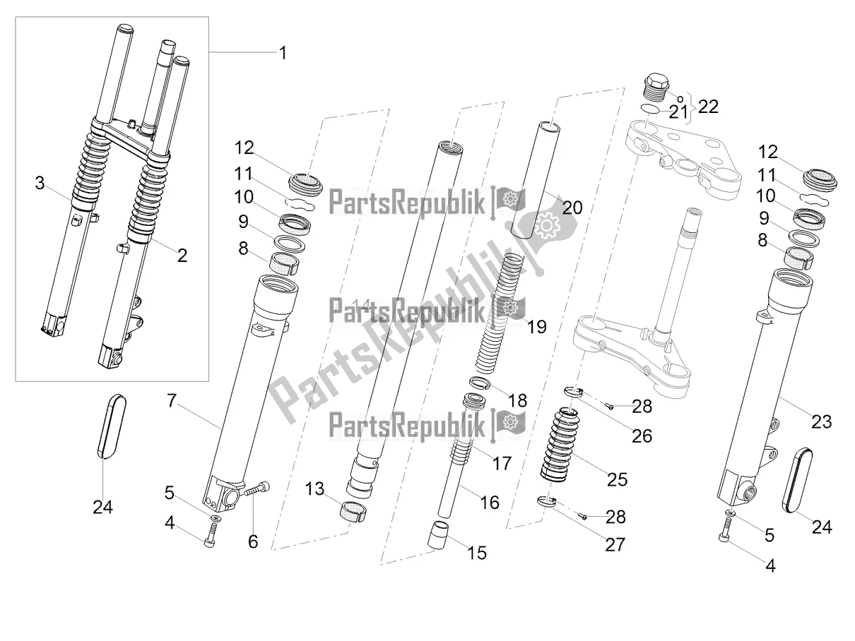 Toutes les pièces pour le Fourche Avant Kaifa du Moto-Guzzi V9 Bobber Sport 850 ABS 2019