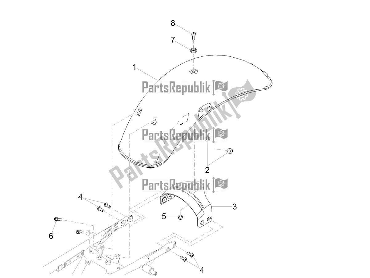 Todas as partes de Guarda-lamas Traseiro do Moto-Guzzi V9 Bobber Sport 850 ABS 2019