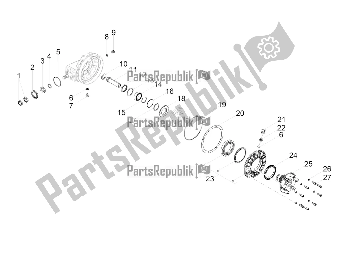 All parts for the Rear Transmission / Components of the Moto-Guzzi V9 Bobber Sport 850 ABS 2019