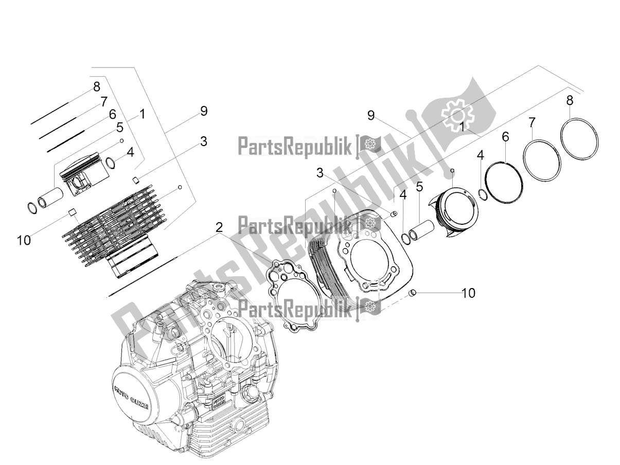 Toutes les pièces pour le Cylindre - Piston du Moto-Guzzi V9 Bobber Sport 850 ABS USA 2019