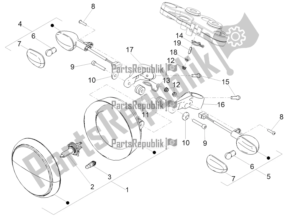 Toutes les pièces pour le Feux Avant du Moto-Guzzi V9 Bobber Sport 850 ABS USA 2019