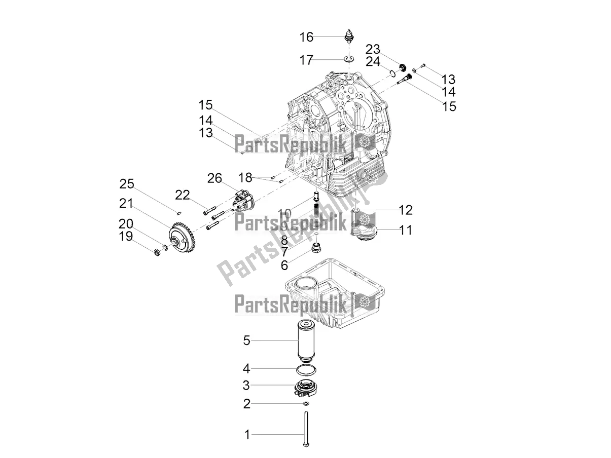 All parts for the Lubrication of the Moto-Guzzi V9 Bobber Sport 850 ABS USA 2019