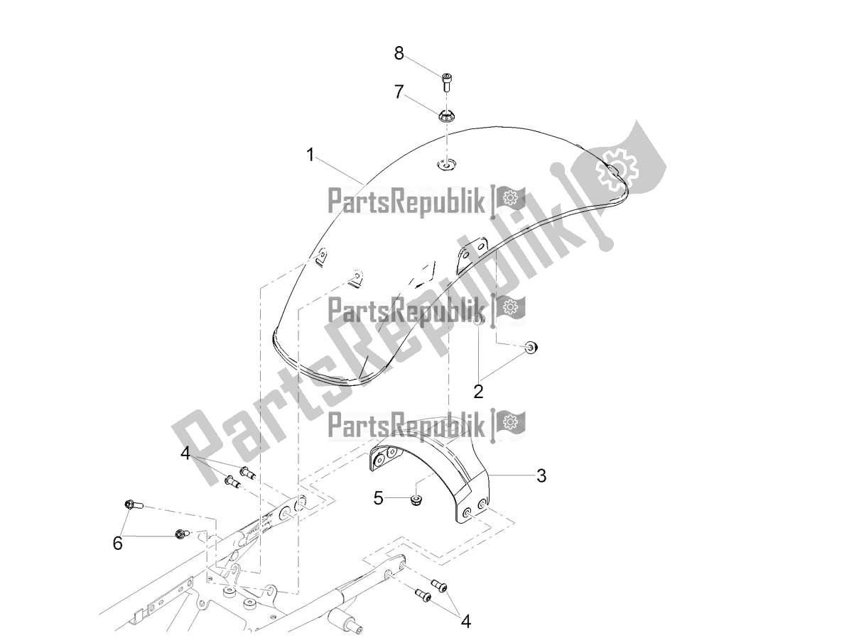 Toutes les pièces pour le Garde-boue Arrière du Moto-Guzzi V9 Bobber Sport 850 ABS USA 2019