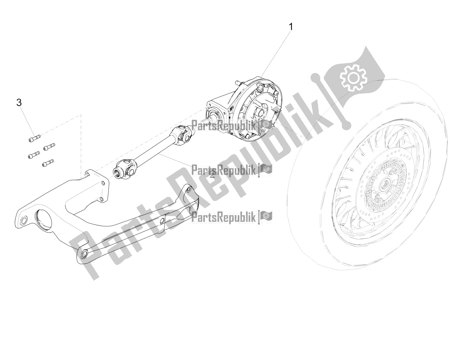 Toutes les pièces pour le Transmission Terminée du Moto-Guzzi V9 Bobber Sport 850 ABS USA 2019