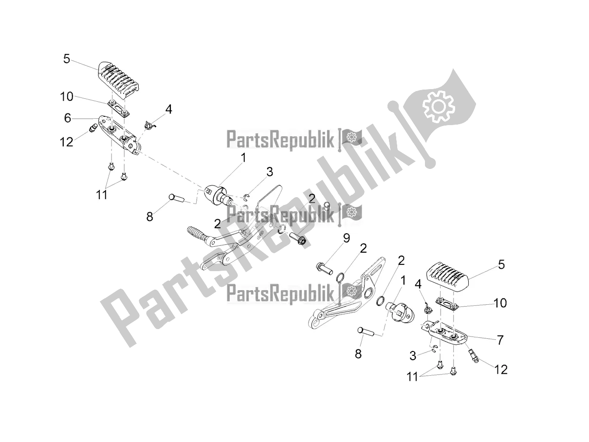Todas las partes para Reposapiés de Moto-Guzzi V9 Bobber Sport 850 Apac 2019