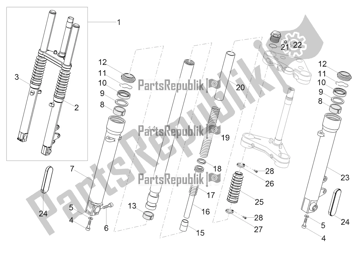 Todas las partes para Horquilla Delantera Kaifa de Moto-Guzzi V9 Bobber Sport 850 Apac 2019