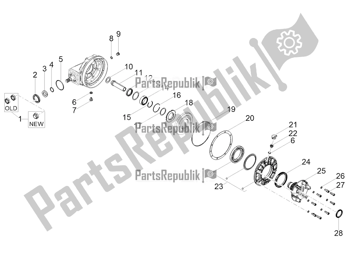 All parts for the Rear Transmission / Components of the Moto-Guzzi V9 Bobber Sport 850 Apac 2019