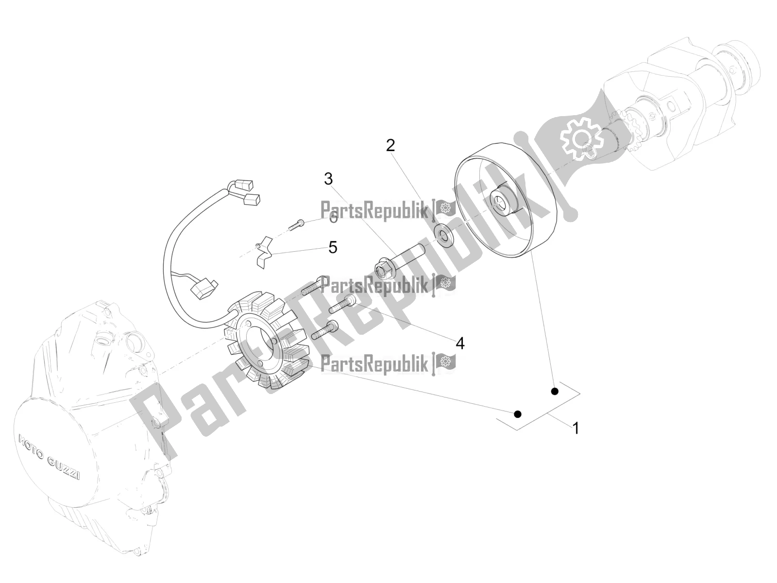 Alle onderdelen voor de Cdi Magneto Montage / Ontstekingsunit van de Moto-Guzzi V9 Bobber Sport 850 Apac 2020