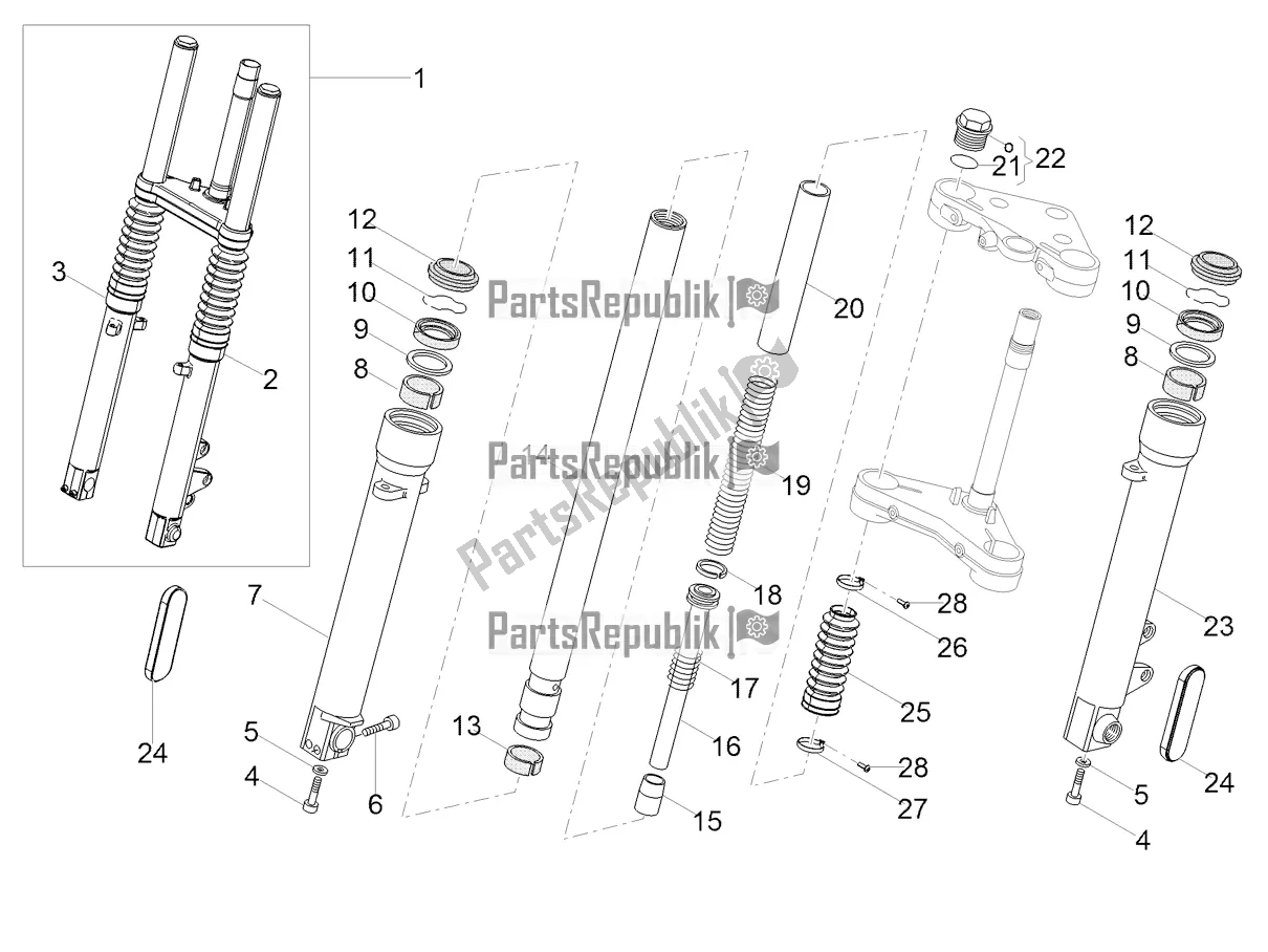 Toutes les pièces pour le Fourche Avant Kaifa du Moto-Guzzi V9 Bobber Sport 850 Apac 2020