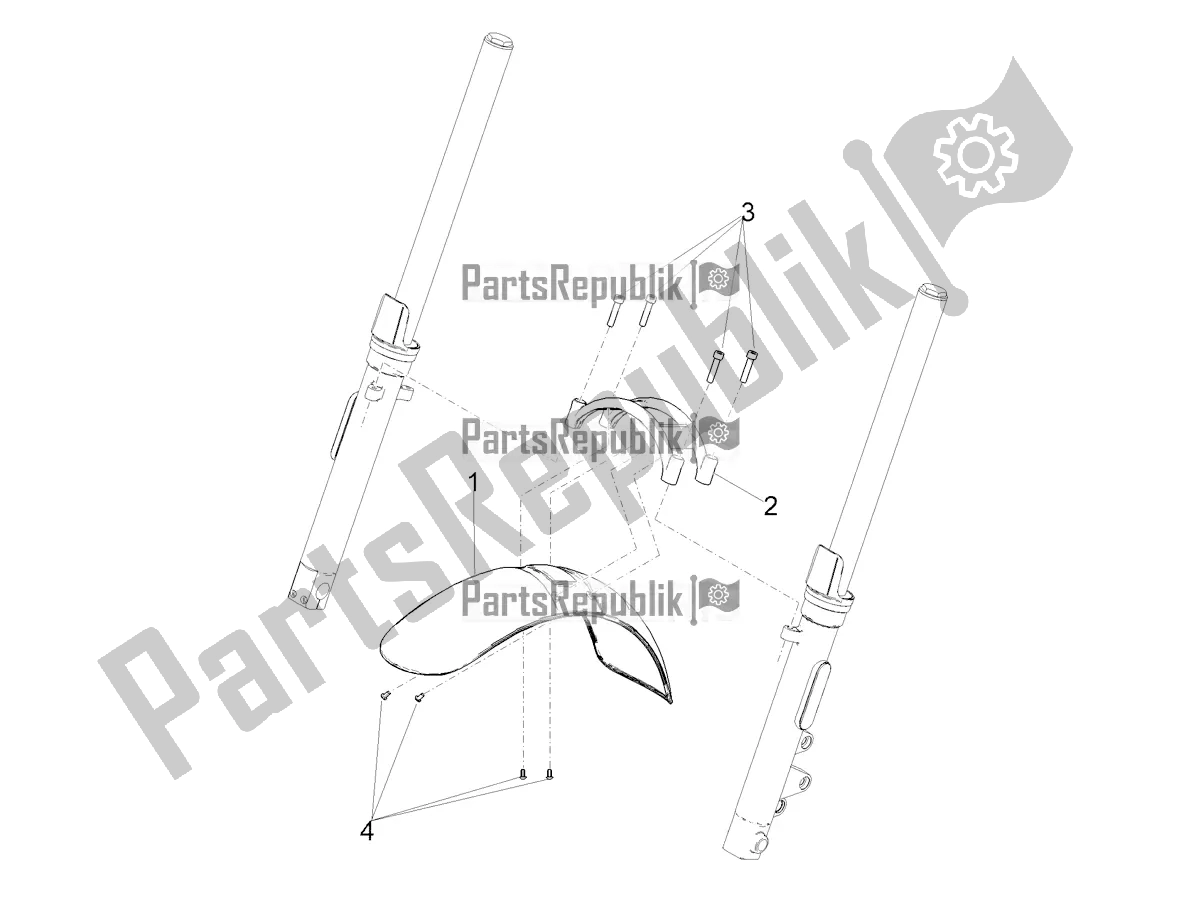 All parts for the Front Mudguard-pillar of the Moto-Guzzi V9 Bobber Sport 850 Apac 2020