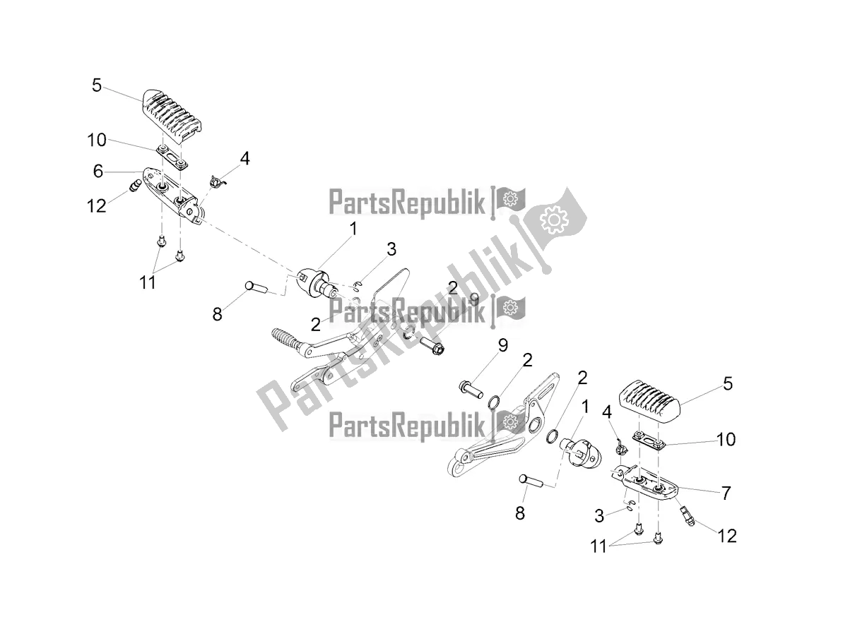 Toutes les pièces pour le Repose-pieds du Moto-Guzzi V9 Bobber Sport 850 USA 2020