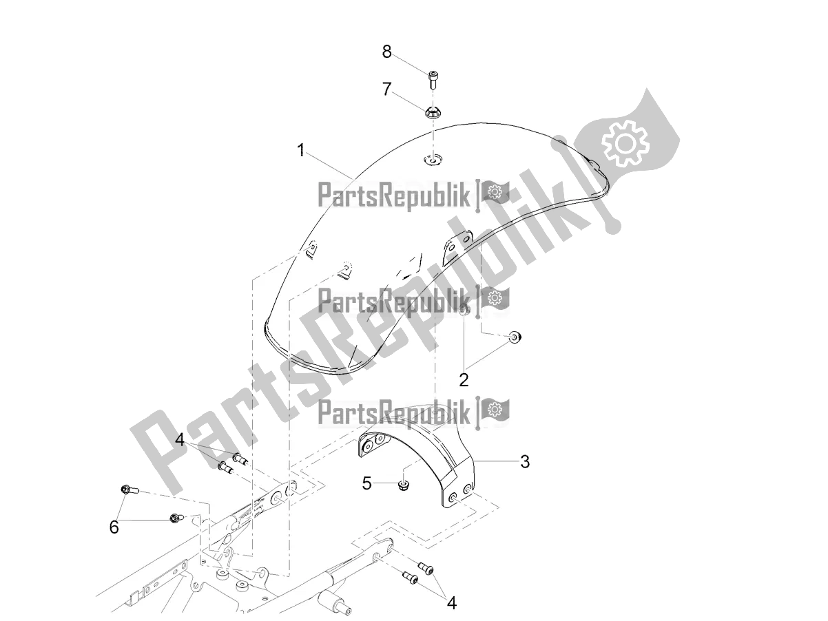 Todas as partes de Guarda-lamas Traseiro do Moto-Guzzi V9 Bobber Sport 850 USA 2020