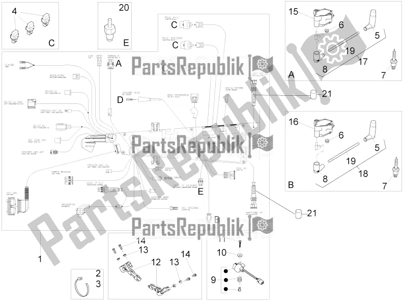 Todas las partes para Sistema Electrico Central de Moto-Guzzi V9 Roamer 850 2020