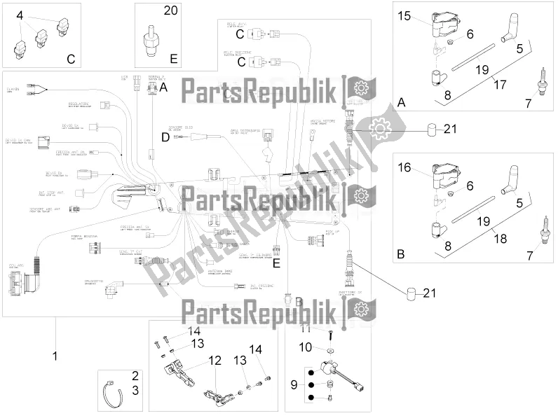 All parts for the Central Electrical System of the Moto-Guzzi V9 Roamer 850 2020