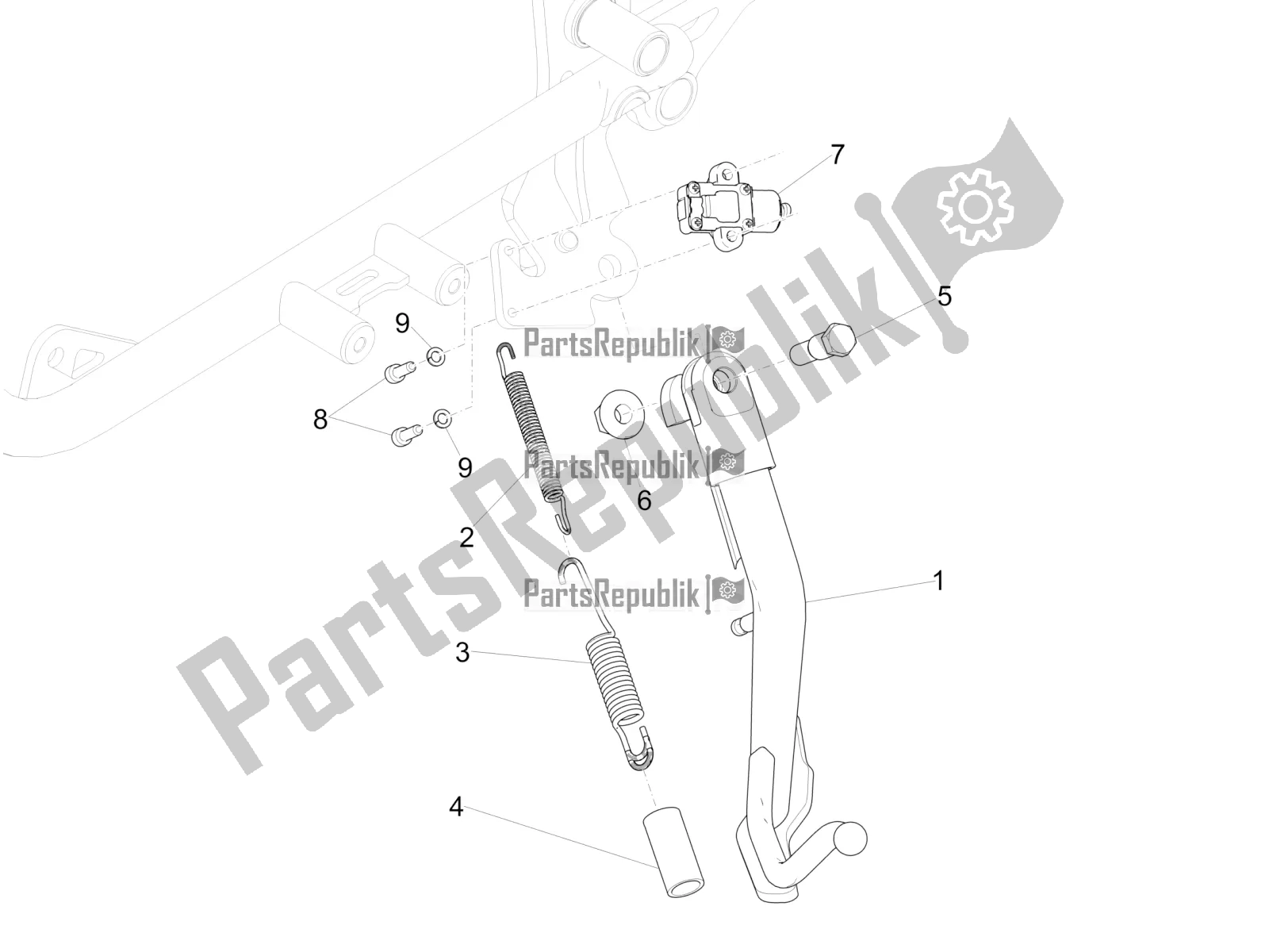 Todas las partes para Soporte Central de Moto-Guzzi V9 Roamer 850 2020