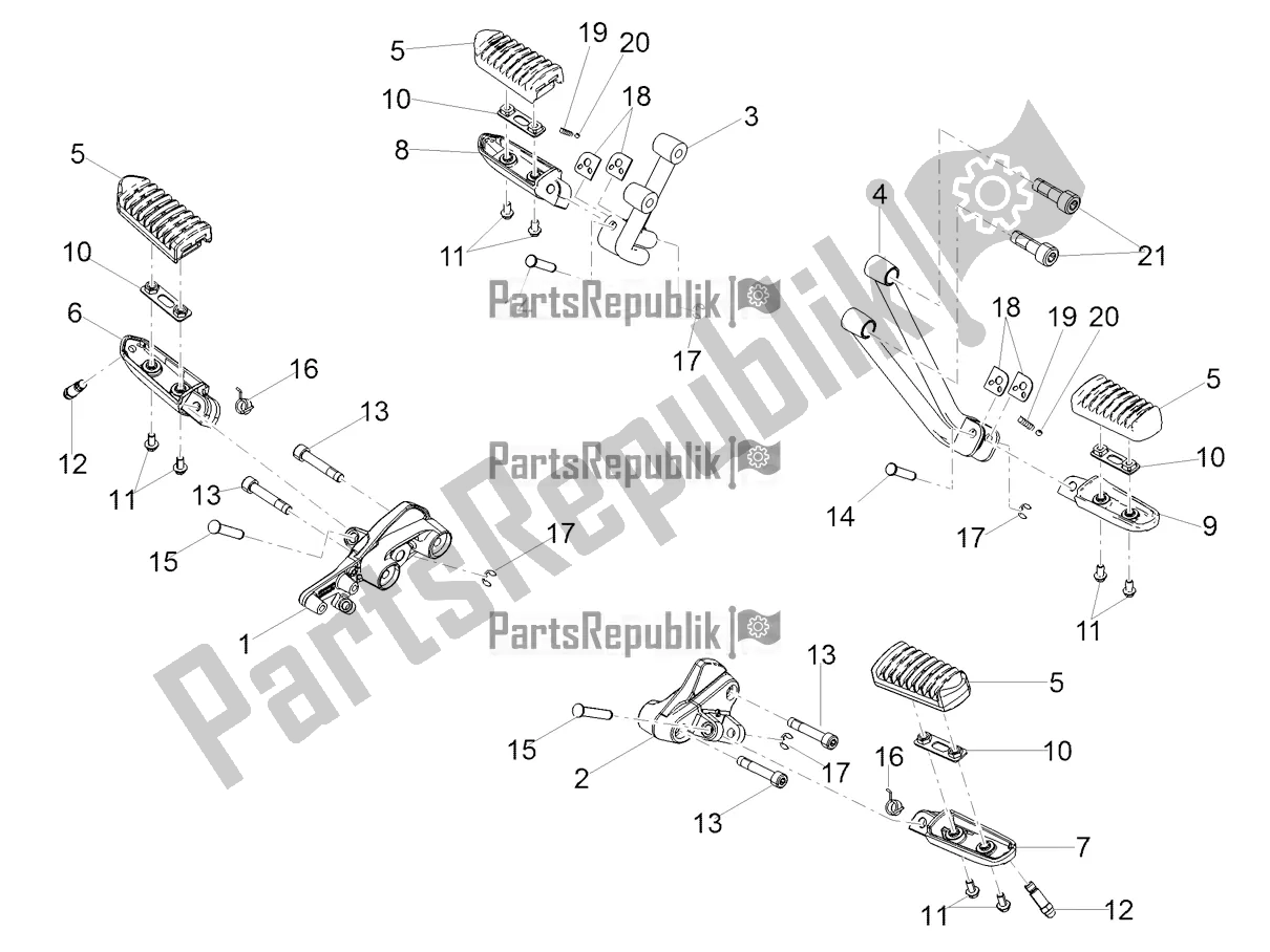 Tutte le parti per il Poggiapiedi del Moto-Guzzi V9 Roamer 850 2020