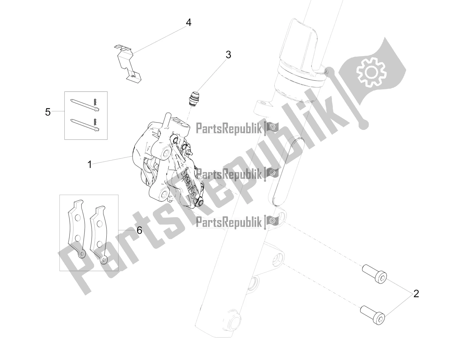 Todas las partes para Pinza De Freno Delantero de Moto-Guzzi V9 Roamer 850 2020