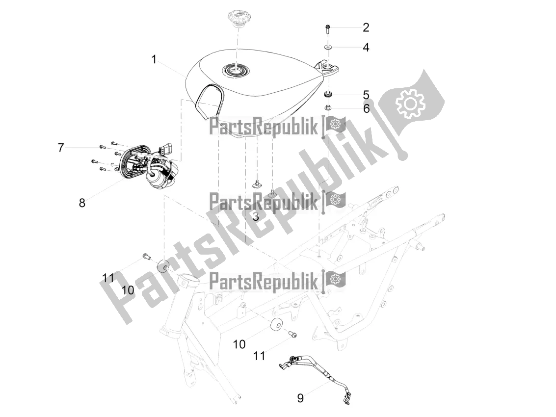 Todas las partes para Depósito De Combustible de Moto-Guzzi V9 Roamer 850 2020