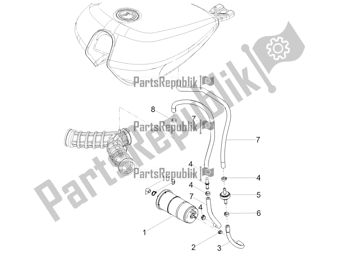 Todas las partes para Sistema De Recuperación De Vapor De Combustible de Moto-Guzzi V9 Roamer 850 2020