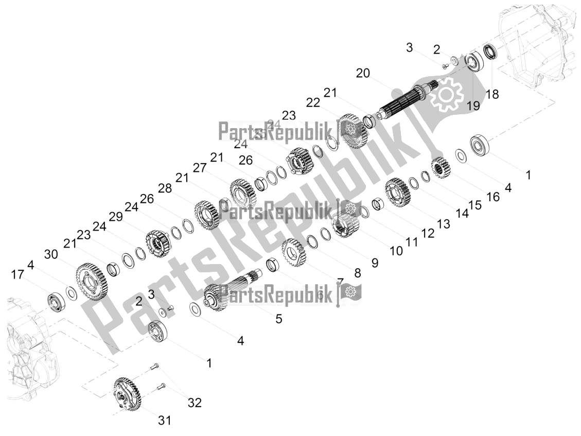 Todas las partes para Caja De Cambios - Conjunto De Engranajes de Moto-Guzzi V9 Roamer 850 2020