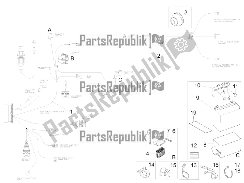 Toutes les pièces pour le Système électrique Arrière du Moto-Guzzi V9 Roamer 850 2020