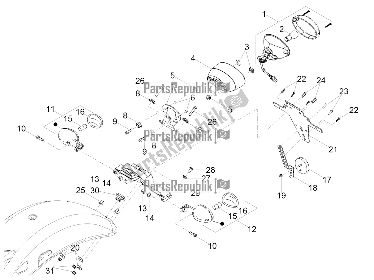 Tutte le parti per il Luci Posteriori del Moto-Guzzi V9 Roamer 850 2020