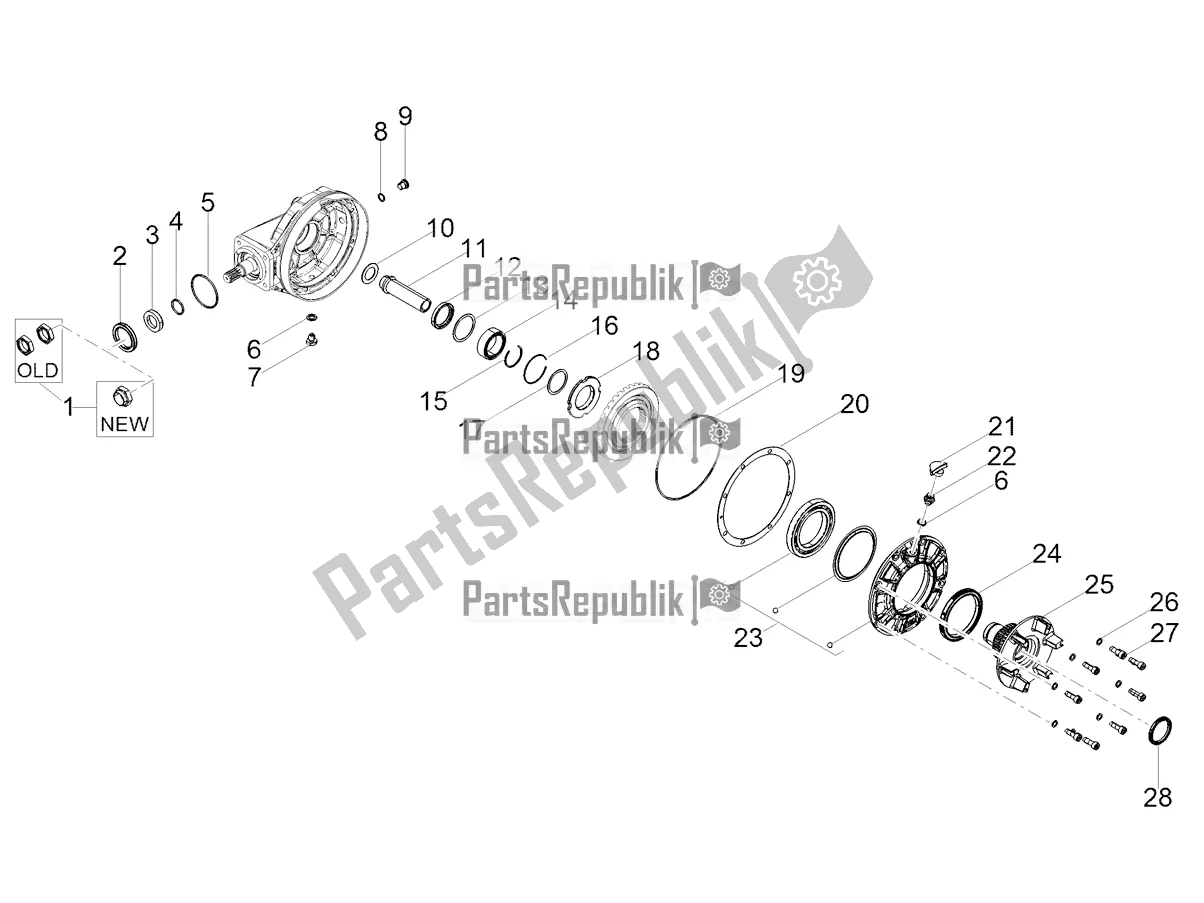 Todas las partes para Transmisión Trasera / Componentes de Moto-Guzzi V9 Roamer 850 2020