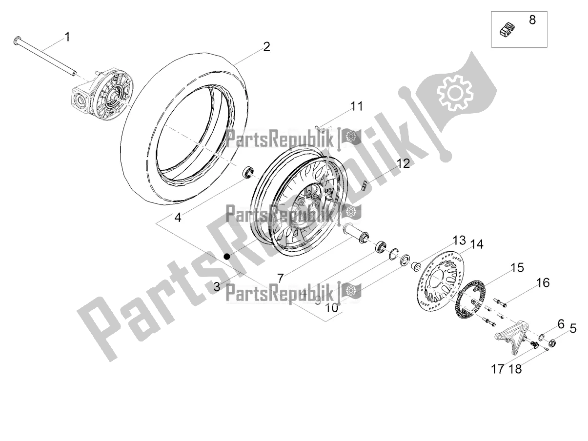 Toutes les pièces pour le Roue Arrière du Moto-Guzzi V9 Roamer 850 2020