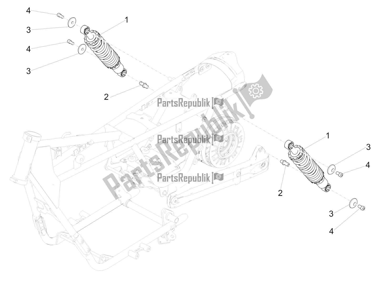 Toutes les pièces pour le Amortisseur du Moto-Guzzi V9 Roamer 850 2020