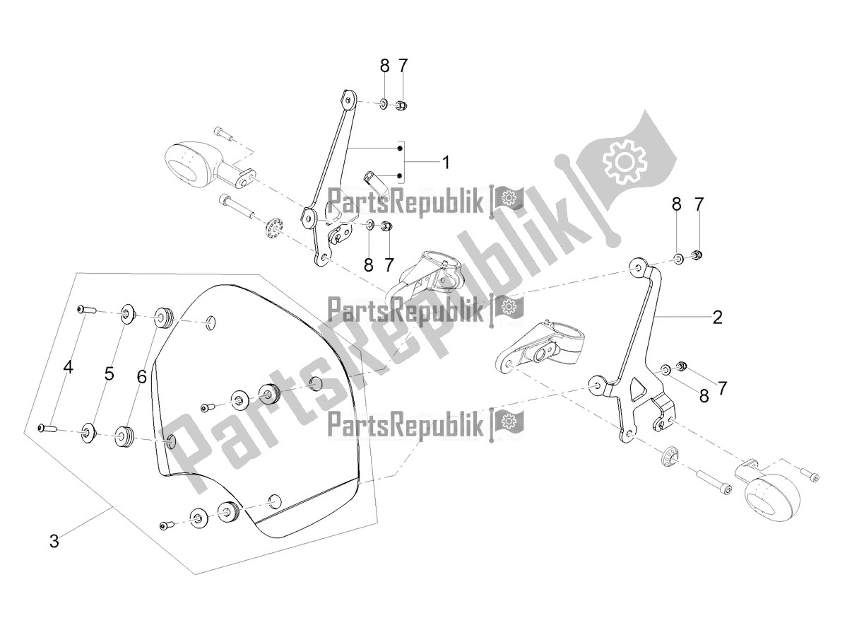 Tutte le parti per il Parabrezza del Moto-Guzzi V9 Roamer 850 2020