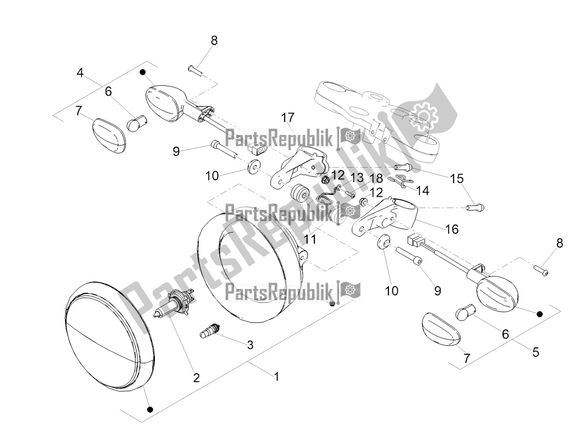 Tutte le parti per il Luci Anteriori del Moto-Guzzi V9 Roamer 850 2021