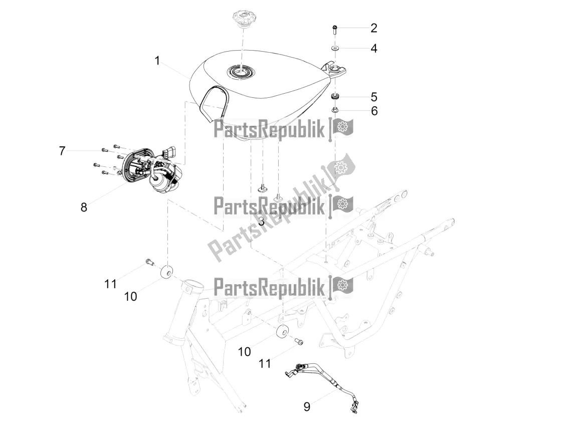 Tutte le parti per il Serbatoio Di Carburante del Moto-Guzzi V9 Roamer 850 2021