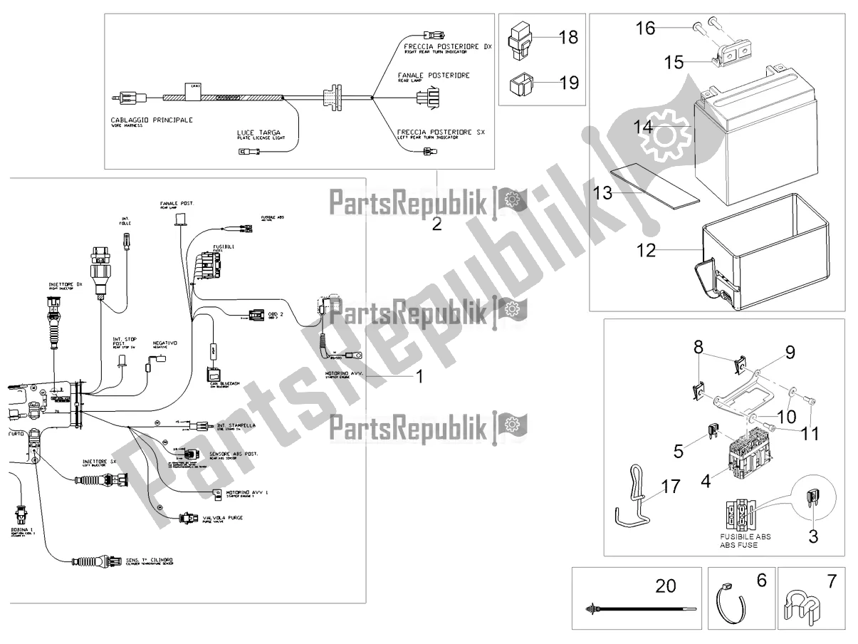 Tutte le parti per il Impianto Elettrico Posteriore del Moto-Guzzi V9 Roamer 850 2021