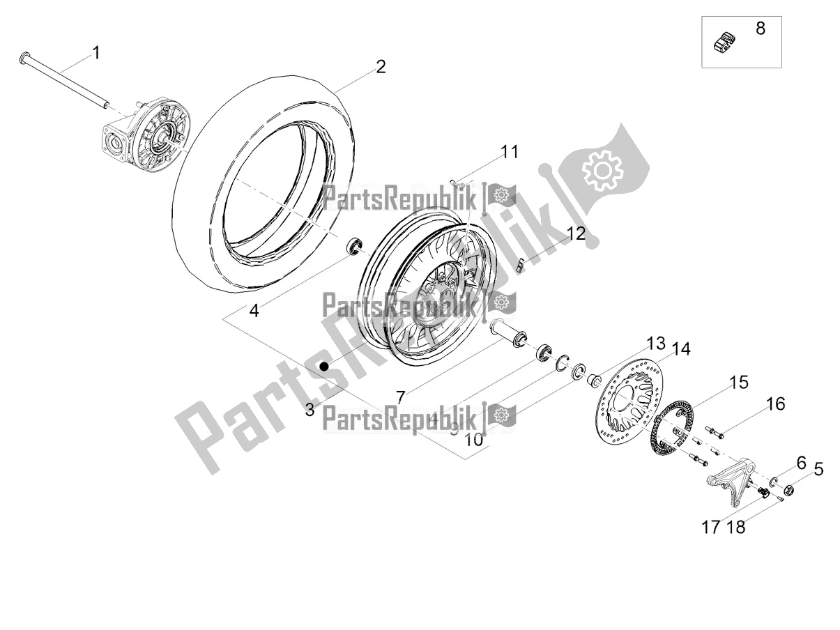 Tutte le parti per il Ruota Posteriore del Moto-Guzzi V9 Roamer 850 2021