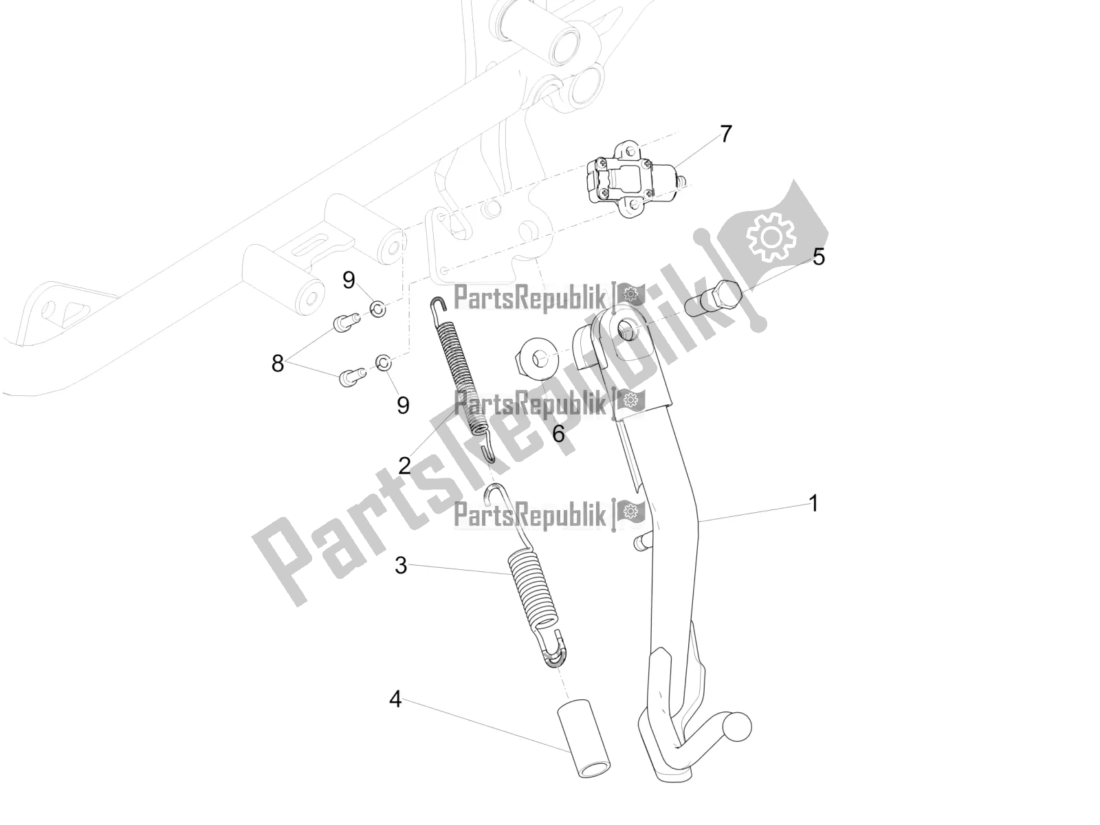 Toutes les pièces pour le Béquille Centrale du Moto-Guzzi V9 Roamer 850 2022