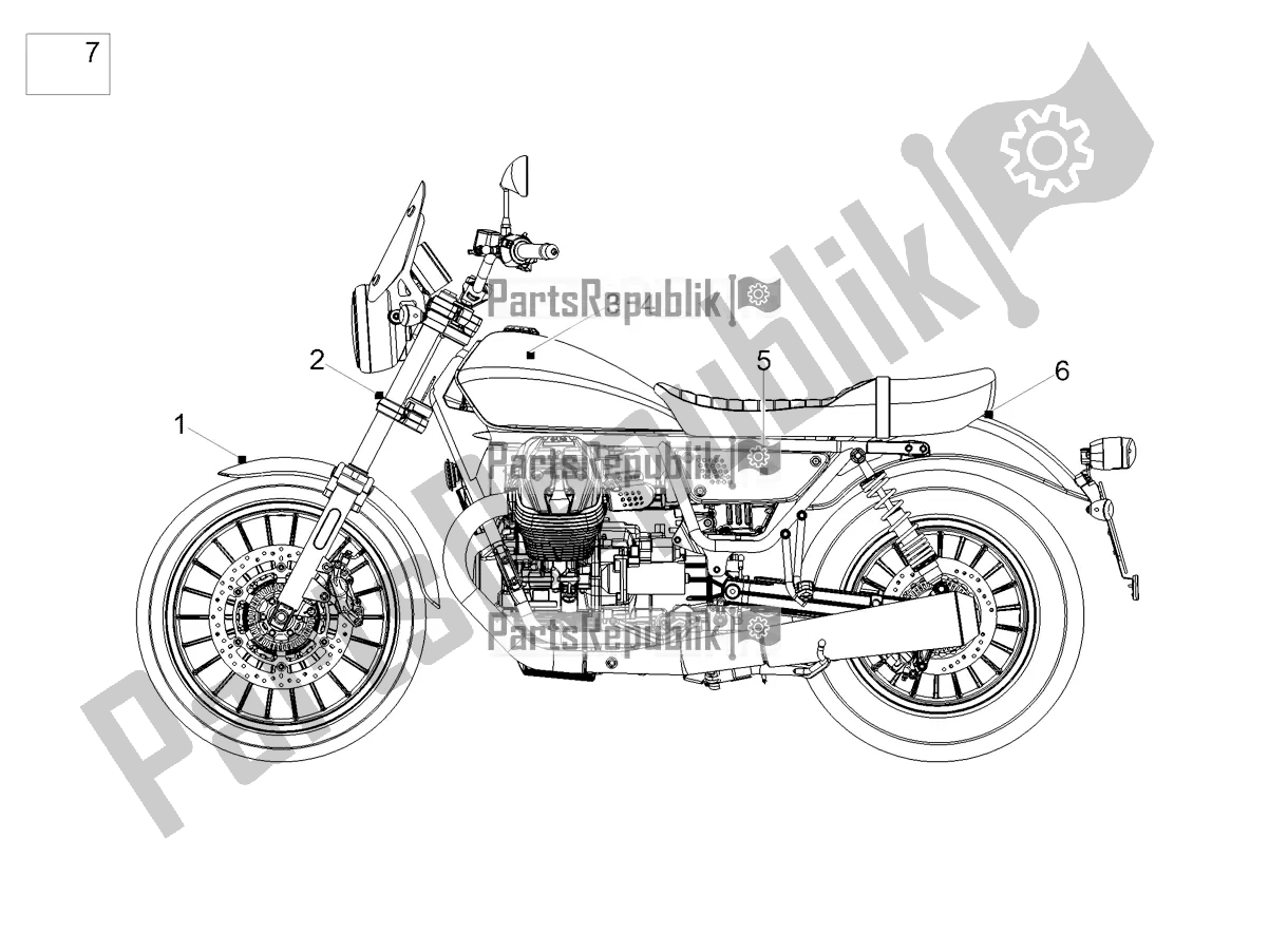 Alle onderdelen voor de Sticker van de Moto-Guzzi V9 Roamer 850 2022