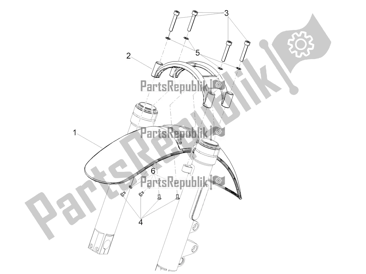 Todas as partes de Pilar-guarda-lamas Dianteiro do Moto-Guzzi V9 Roamer 850 2022