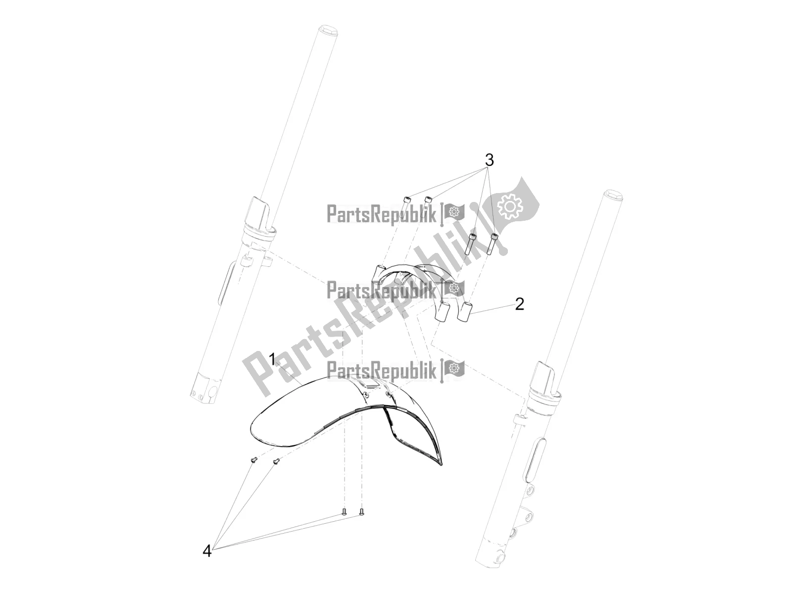 Todas las partes para Guardabarros Delantero de Moto-Guzzi V9 Roamer 850 ABS 2016