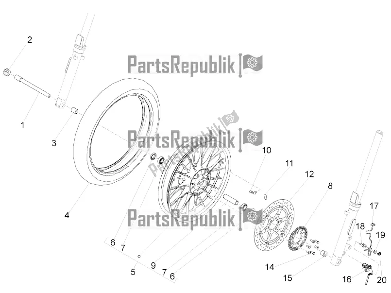 Toutes les pièces pour le Roue Avant du Moto-Guzzi V9 Roamer 850 ABS 2016