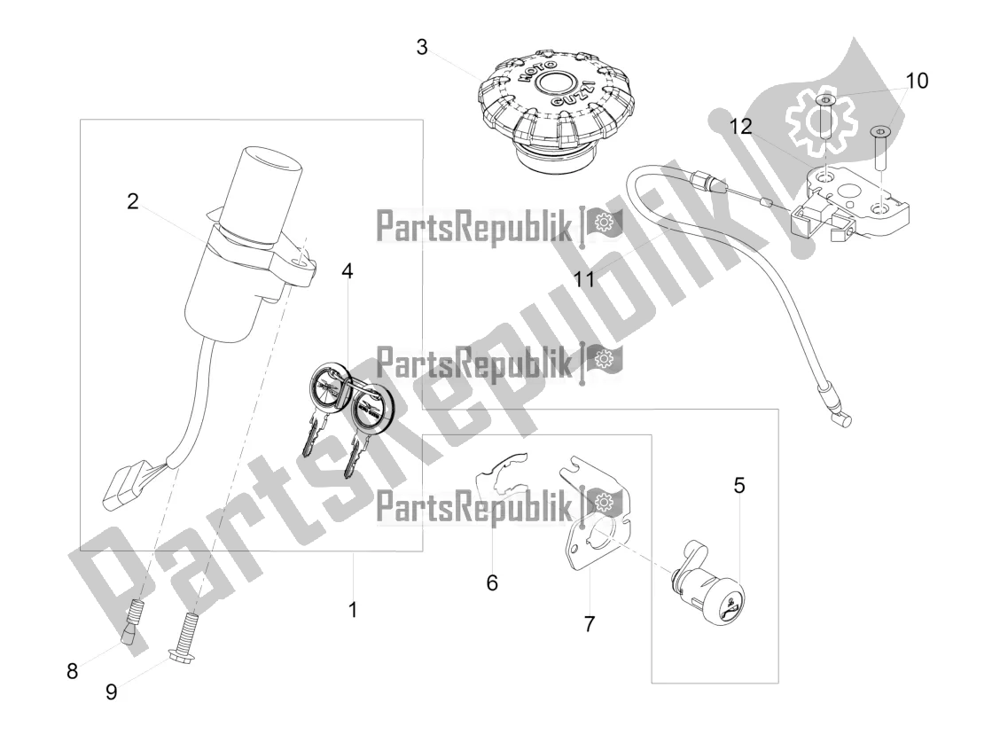 Toutes les pièces pour le Serrures du Moto-Guzzi V9 Roamer 850 ABS 2016