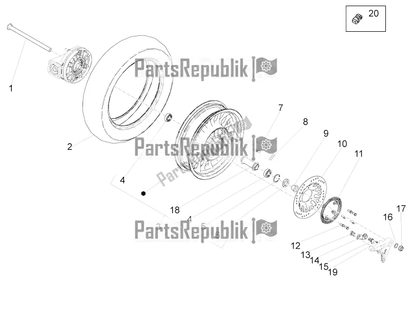 All parts for the Rear Wheel of the Moto-Guzzi V9 Roamer 850 ABS 2016