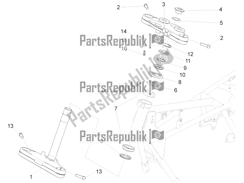 Todas las partes para Direccion de Moto-Guzzi V9 Roamer 850 ABS 2016