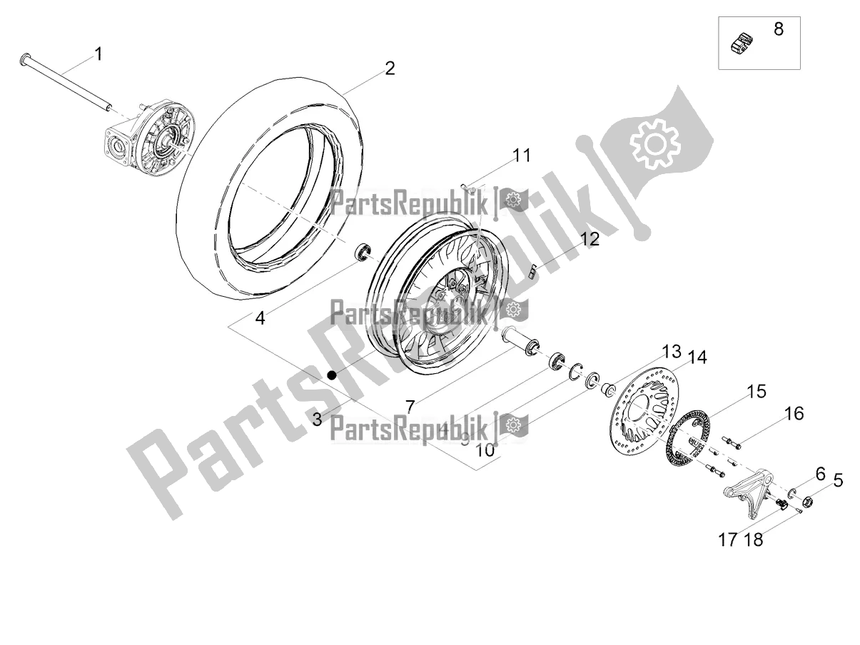 Toutes les pièces pour le Roue Arrière du Moto-Guzzi V9 Roamer 850 ABS 2018