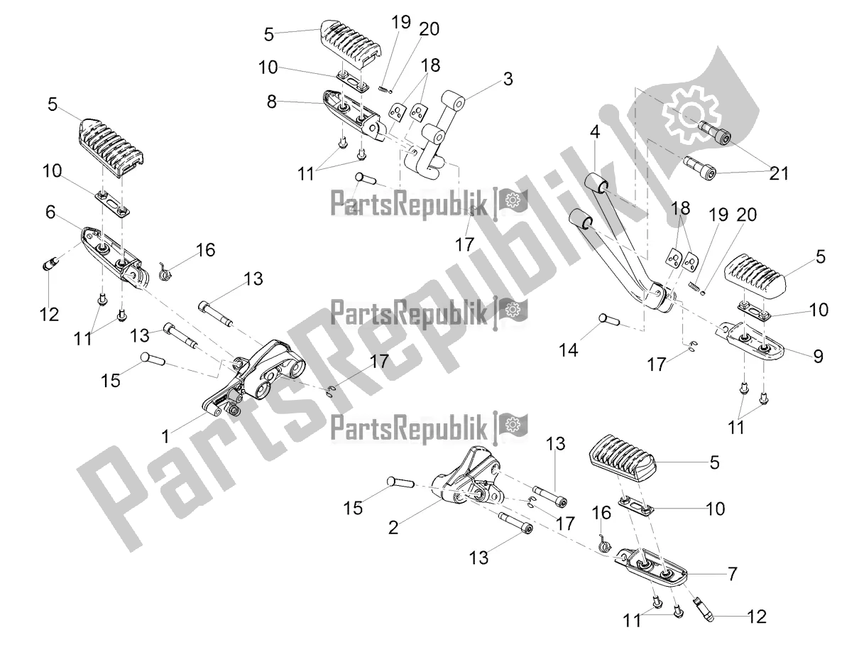 Todas las partes para Reposapiés de Moto-Guzzi V9 Roamer 850 ABS 2019