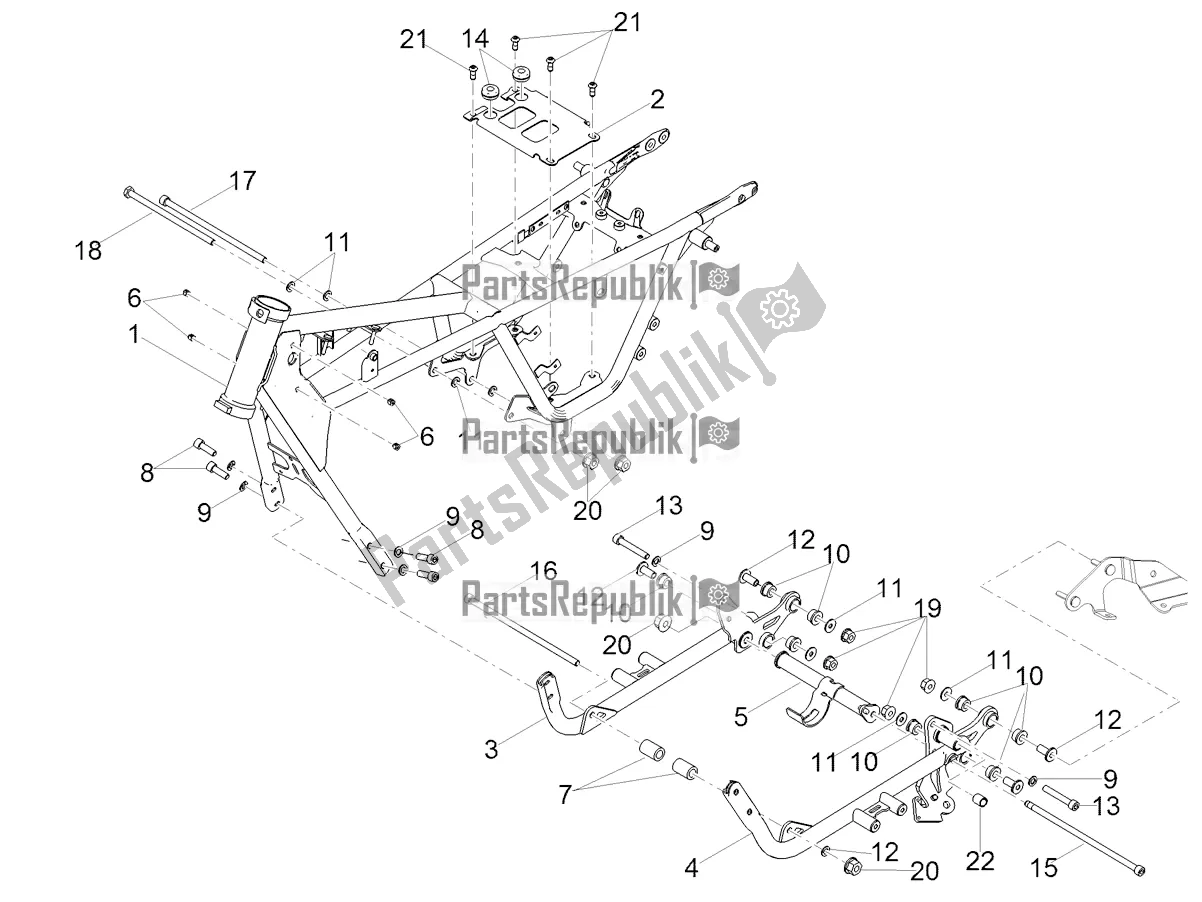 Tutte le parti per il Telaio del Moto-Guzzi V9 Roamer 850 ABS 2019