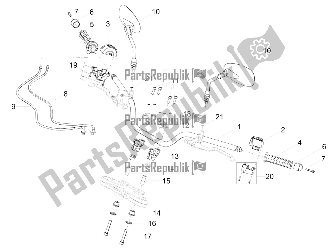 Todas las partes para Manillar - Controles de Moto-Guzzi V9 Roamer 850 ABS 2019